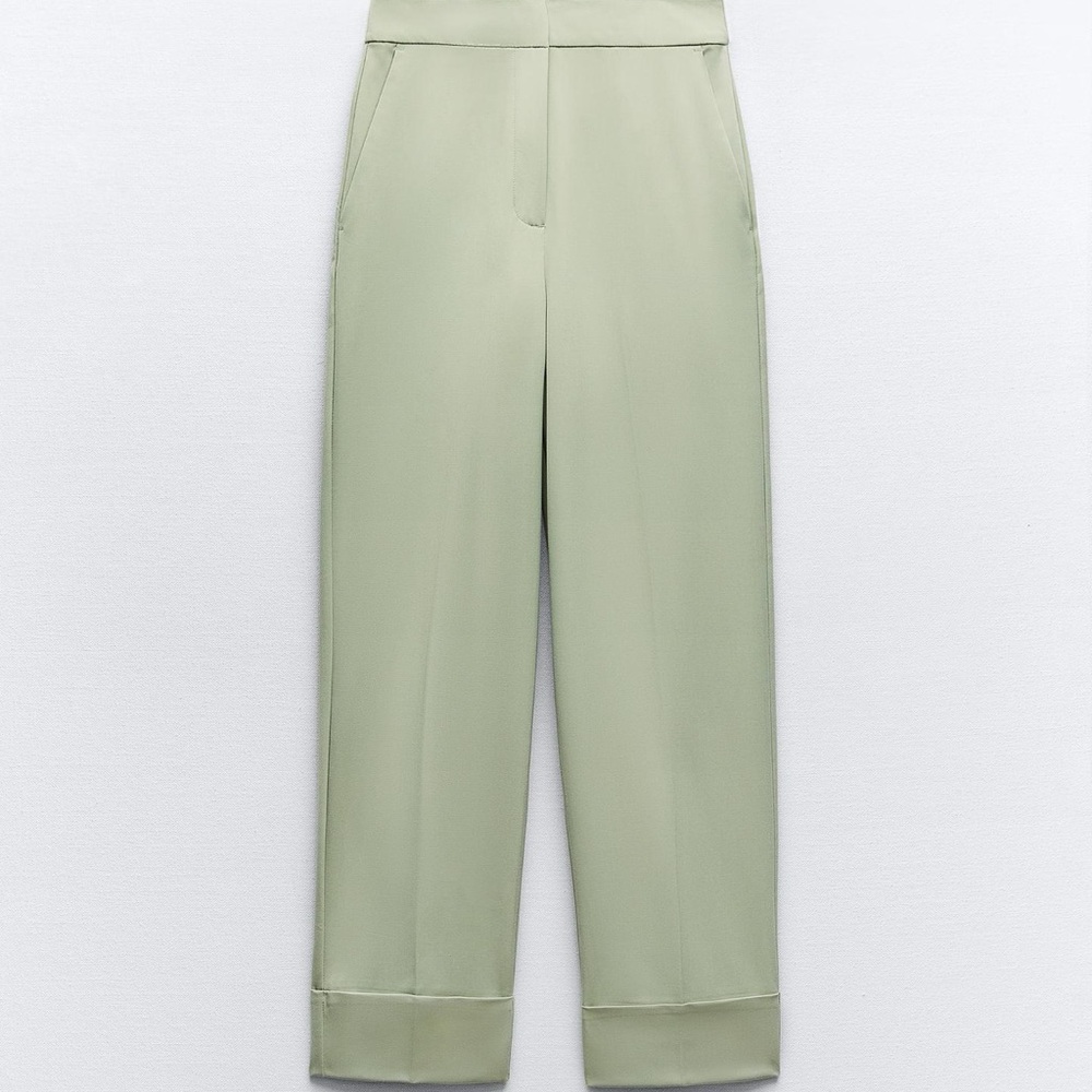 Zara Light Green Cropped Women's Pants Size 26